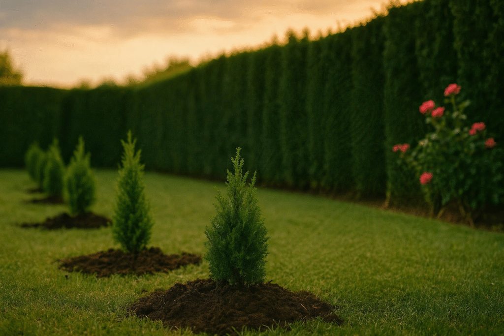 plantation de cèdres pour haie à Blainville